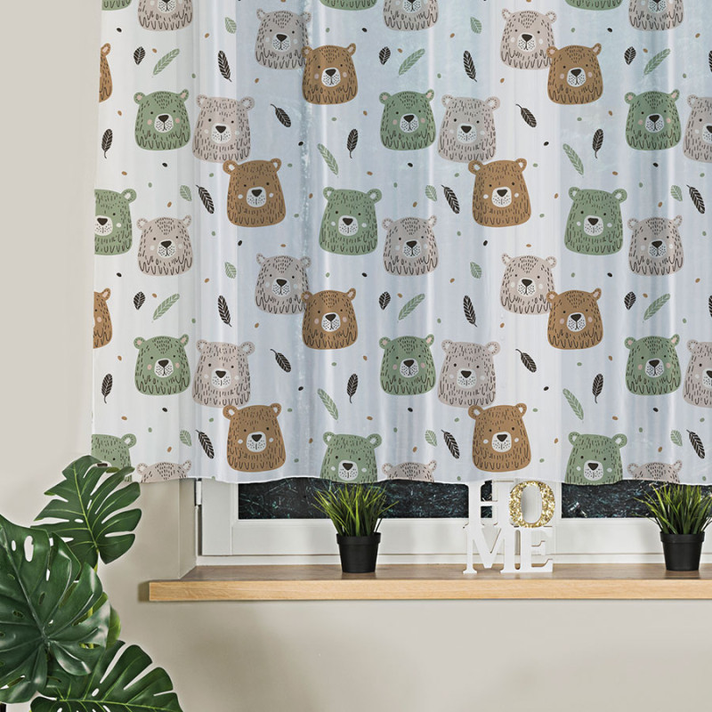 Miłe misie firanka woal 145cm beżowo-zielony EAN: 2010000699249 Miłe misie firanka woal 145cm beżowo-zielony EAN: 2010000699249