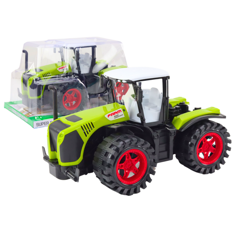 Traktor farmerski duży napęd frykcyjny zielony pojazd rolniczy