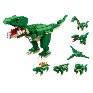 Klocki konstrukcyjne dinozaury 6w1 zestaw diy dinozaur 1000 ele.