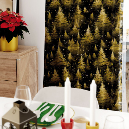 Gwieździsty las tkanina dekoracyjna velvet czarny 150cm EAN: 5906450012714
