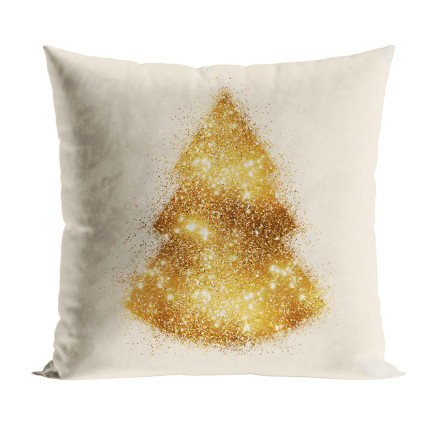 Brokatowa choinka poszewka dekoracyjna velvet 40x40cm beżowa EAN: 5906450011762