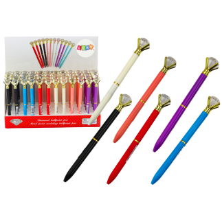 Długopis z diamentem niebieski wkład 0.7mm mix
