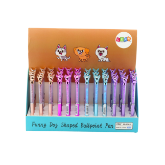 Długopis z pieskiem diamenciki niebieski wkład 0.7mm mix