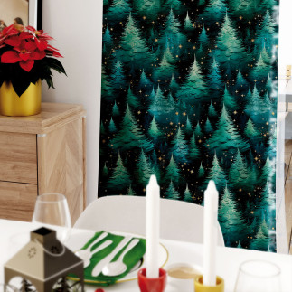 Gwieździsty las tkanina dekoracyjna velvet 150cm zielony EAN: 5906450012707