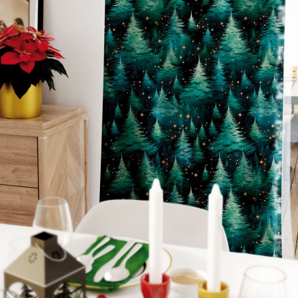 Gwieździsty las tkanina dekoracyjna velvet 150cm zielony EAN: 5906450012707