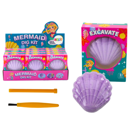 Zestaw archeologiczny syrenka w muszelce dłuto pędzelek
