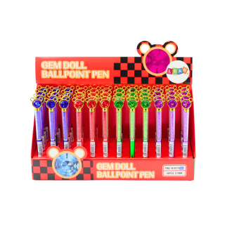 Długopis z myszką diamenciki niebieski wkład 0.7mm mix