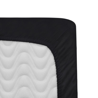 Prześcieradło satyna bawełniana z gumką czarny 04000966/200x220