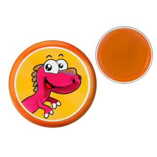 Dysk latający frisbee z dinozaurem pomarańczowy 20 cm