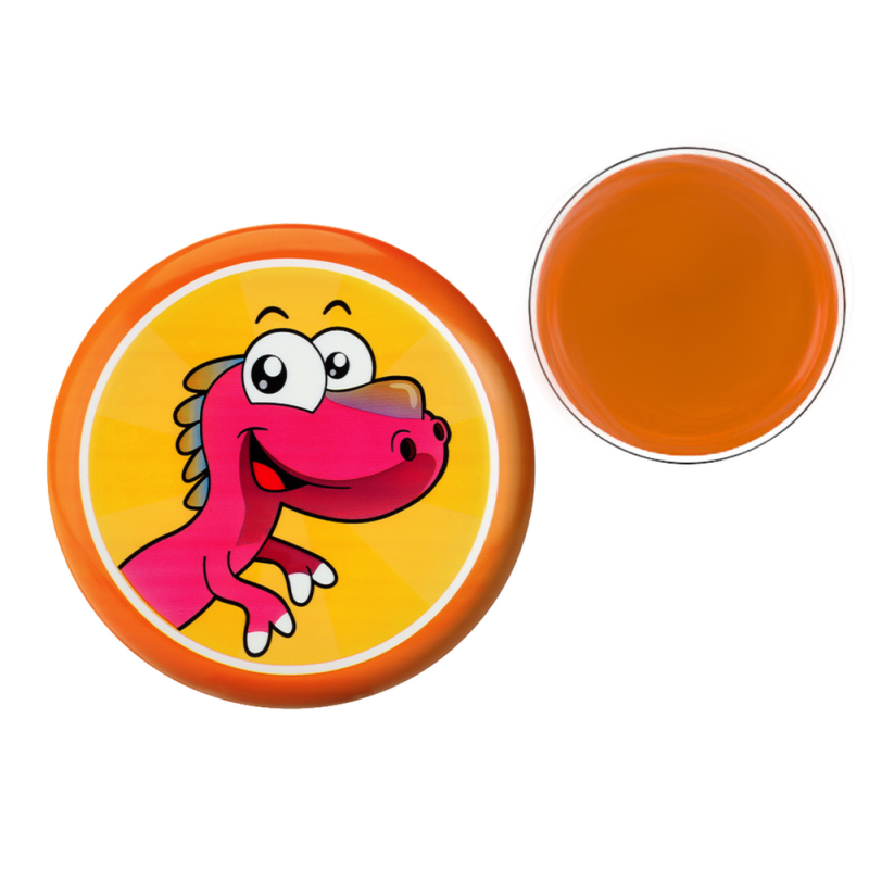 Dysk latający frisbee z dinozaurem pomarańczowy 20 cm