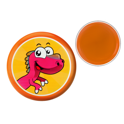 Dysk latający frisbee z dinozaurem pomarańczowy 20 cm