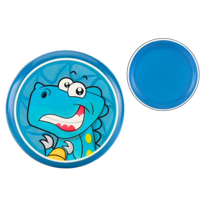 Dysk latający frisbee z dinozaurem niebieski 20 cm