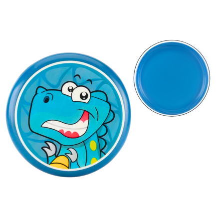 Dysk latający frisbee z dinozaurem niebieski 20 cm