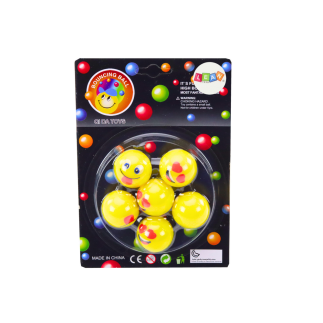 Zestaw piłeczek kauczukowych emoji żółte 6 szt