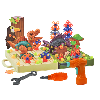 Klocki Puzzle Konstrukcyjne 3D DIY Dinozaury z Wiertarką - EAN: 5905991007791