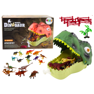 Zestaw figurek dinozaurów duży dinozaur zielony 45 el
