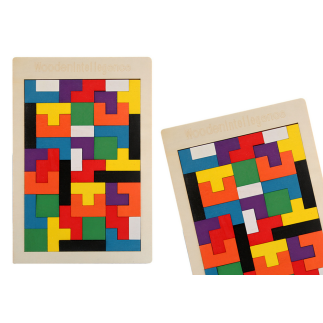 Drewniane puzzle układanka logiczna 40 elementów