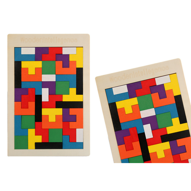 Drewniane Puzzle Układanka Logicznа 40 Elementów EAN: 5905991028499