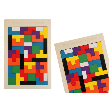 Drewniane puzzle układanka logiczna 40 elementów