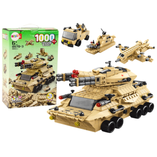 Zestaw klocków czołg wojskowy militarny piaskowy 1000 el
