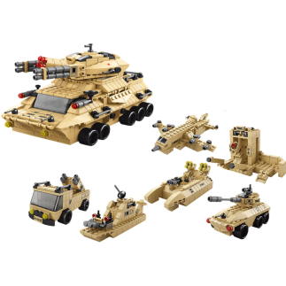 Zestaw klocków czołg wojskowy militarny piaskowy 1000 el