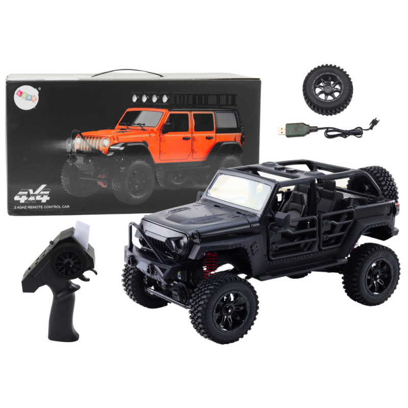 Auto terenowe RC 4x4 zdalnie sterowane 2.4G czarne - EAN: 5905991017721
