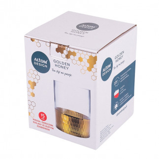 GOLDEN HONEY  WAZON / ŚWIECZNIK SZKLANY H-15 CM (COLOR BOX)