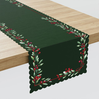 Bieżnik wodoodporny Jarzębina Nina zielony 38x180cm EAN: 5906450011465