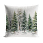 Las zimą poszewka dekoracyjna velvet 40x40cm zielona EAN: 5906450011564