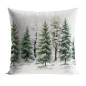 Las zimą poszewka dekoracyjna velvet 40x40cm zielona EAN: 5906450011564