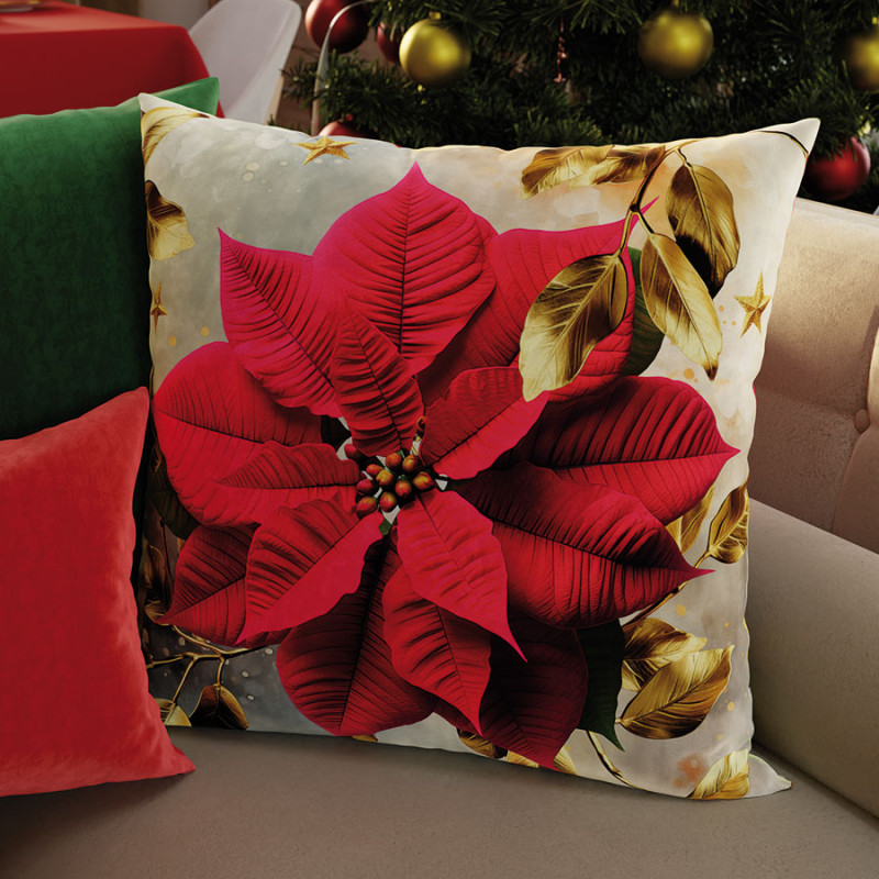 Gwiazda Betlejemska Poszewka Dekoracyjna Velvet 40x40cm Wielokolorowa EAN: 5906450011458