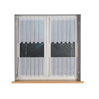 Zazdrostka panelowa haftowana na woalu, wysokość 45cm, kolor 001 biały