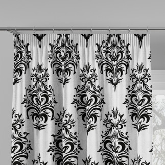 Alexis tkanina dekoracyjna velvet, 150cm, kolor 001 biały z czarnym