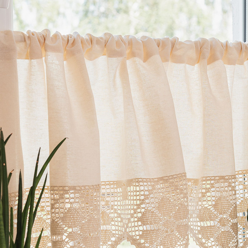 Firanka Rachela zazdrostka gotowa z ażurem kremowa 200x75cm EAN: 5907693284951