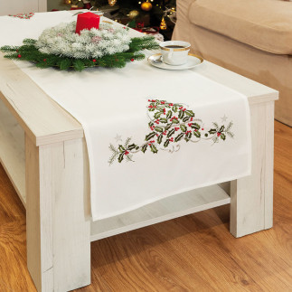 Zielony urok bieżnik, szerokość 40cm x wysokość 160cm, kolor 001 biały