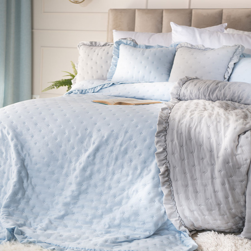 Werona Narzuta Dekoracyjna z Falbaną 220x240cm Baby Blue EAN: 5906450005167