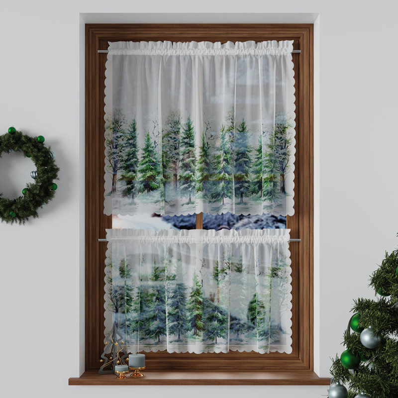 Zazdrostka woalowa Las zimą 100x60cm zielona EAN: 5906450012684