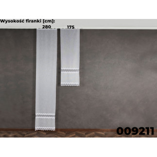 Firanka z aplikacją ze wzorem pasowym, wysokość 280cm, kolor 001 biały