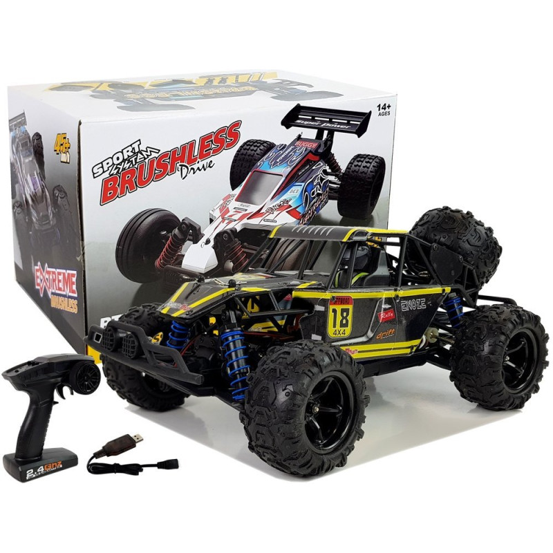 Auto terenowe buggy zdalnie sterowane Enoze 9303E 1:18 Żółty 45 km/h, EAN: 5903802458084 Auto terenowe buggy zdalnie sterowane Enoze 9303E 1:18 Żółty 45 km/h, EAN: 5903802458084