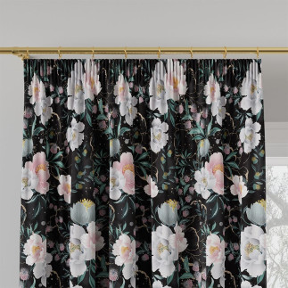 Tkanina dekoracyjna Velvet Flaura 150cm, kolor czarny 006, EAN: 5906450925717