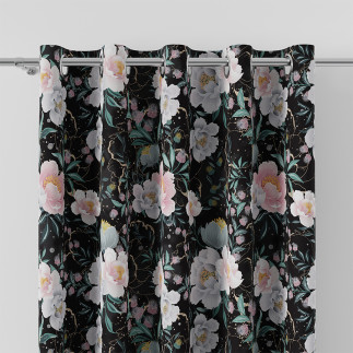 Flaura tkanina dekoracyjna velvet, 150cm, kolor 006 czarny