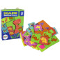 Dwustronne domino dinozaury 10 cm, 28 el., gra logiczna puzzle - EAN: 5905884450253