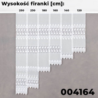 Firanka żakardowa pasowa biała 250cm, kolor 001, EAN: 2010000410776