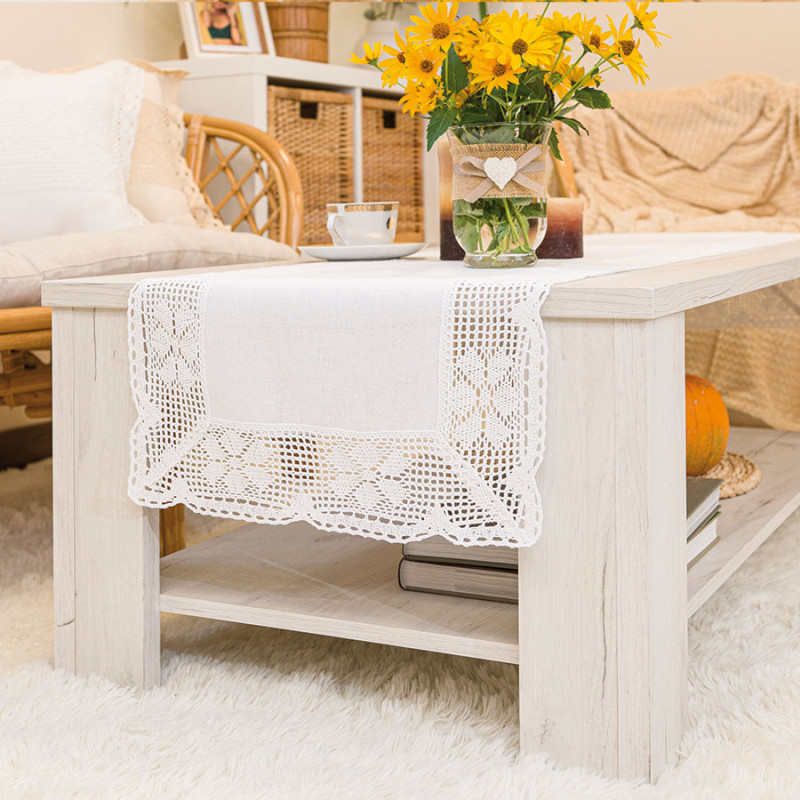 Bieżnik Rachela z Ażurowym Wzorem 50x100cm Biały EAN: 5907693284692