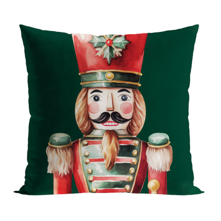Dziadki do orzechów poszewka dekoracyjna velvet zielona 45x45 cm EAN: 5906450011625