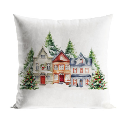 Zimowe Miasteczko Poszewka Dekoracyjna Velvet, 40x40cm, Kolor 009 Wielokolorowy - EAN: 5906450011427