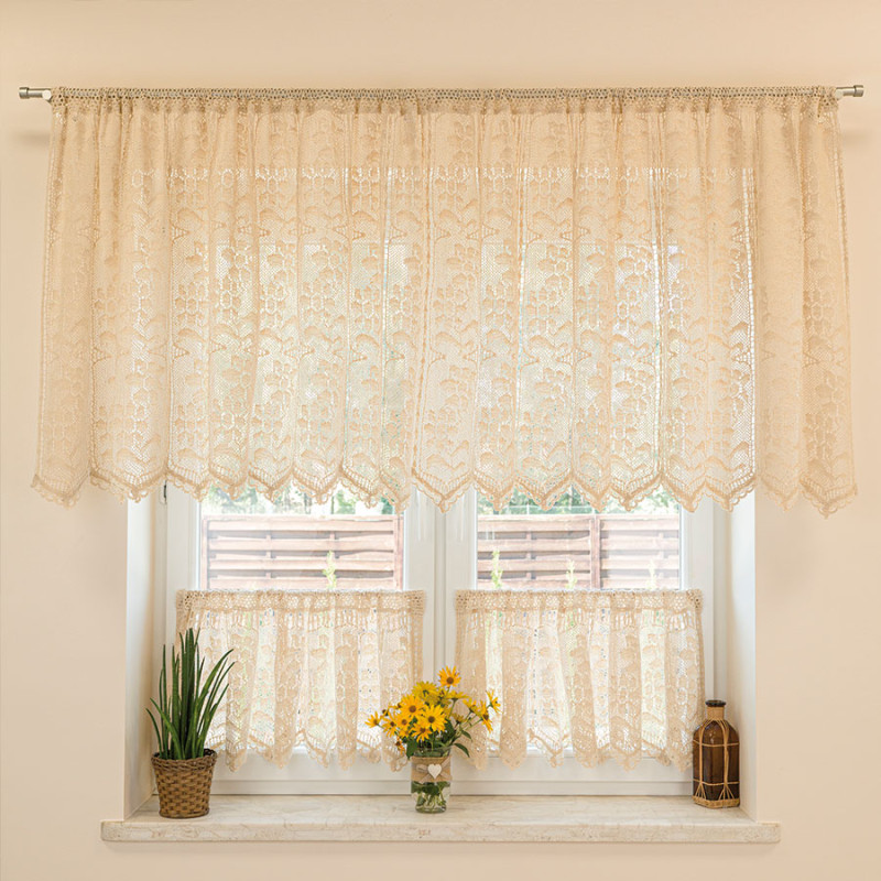 Zazdrostka ażurowa Iness kremowa 150x90cm EAN: 5907693285163