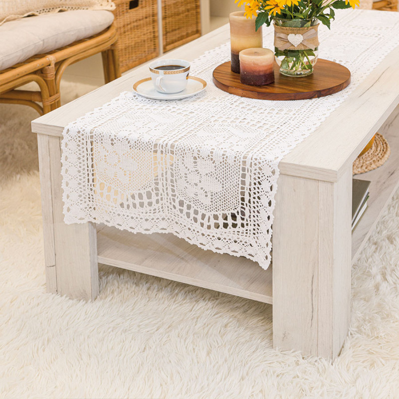 Iness Bieżnik Ażurowy 50x100cm Biały