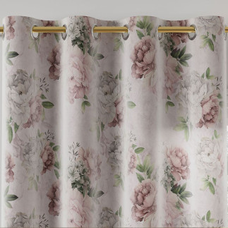 Peoni tkanina dekoracyjna velvet, 140cm, kolor 002 jasny różowy