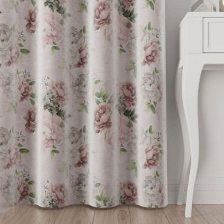 Peoni tkanina dekoracyjna velvet, 140cm, kolor 002 jasny różowy